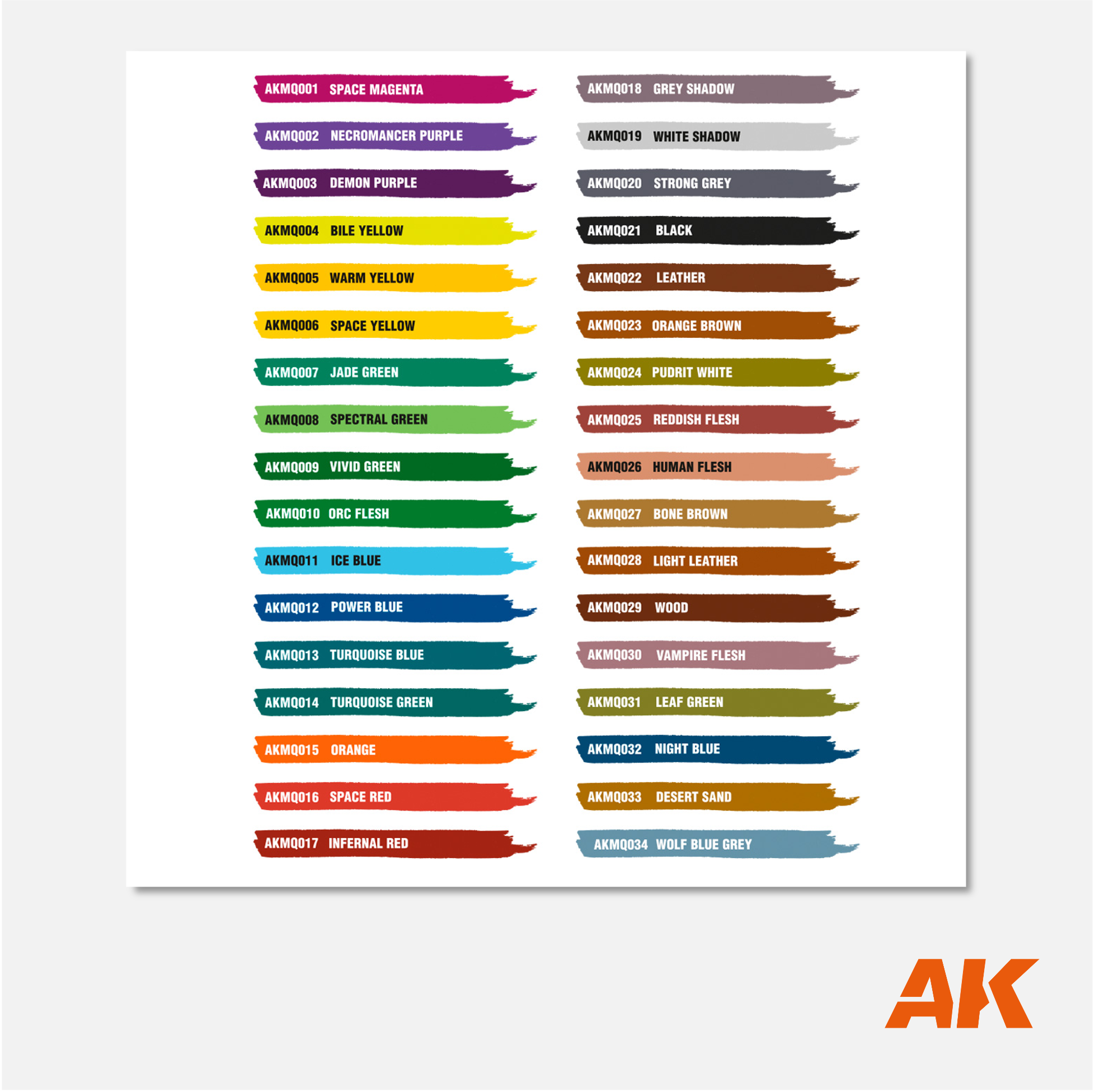 AK Quick Markers - Special Box Full Range (34 colors)