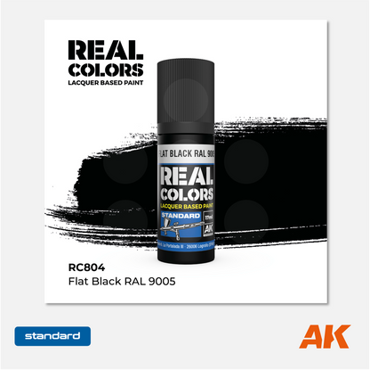 AK Interactive - Real Colors Lacquer Based Paint - Flat Black RAL 9005 - RC803 - Gothaforce