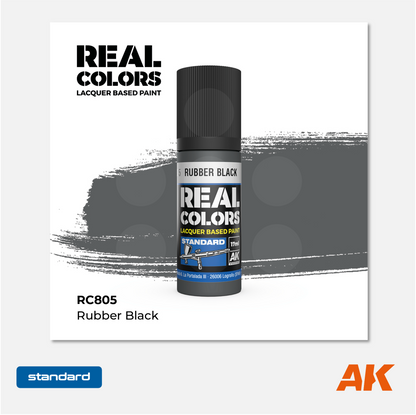 AK Interactive - Real Colors Lacquer Based Paint - Rubber Black - RC805 - Gothaforce