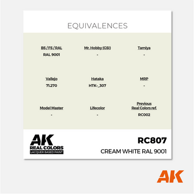 AK Interactive - Real Colors Lacquer Based Paint - Cream White RAL 9001 - RC807 - Gothaforce