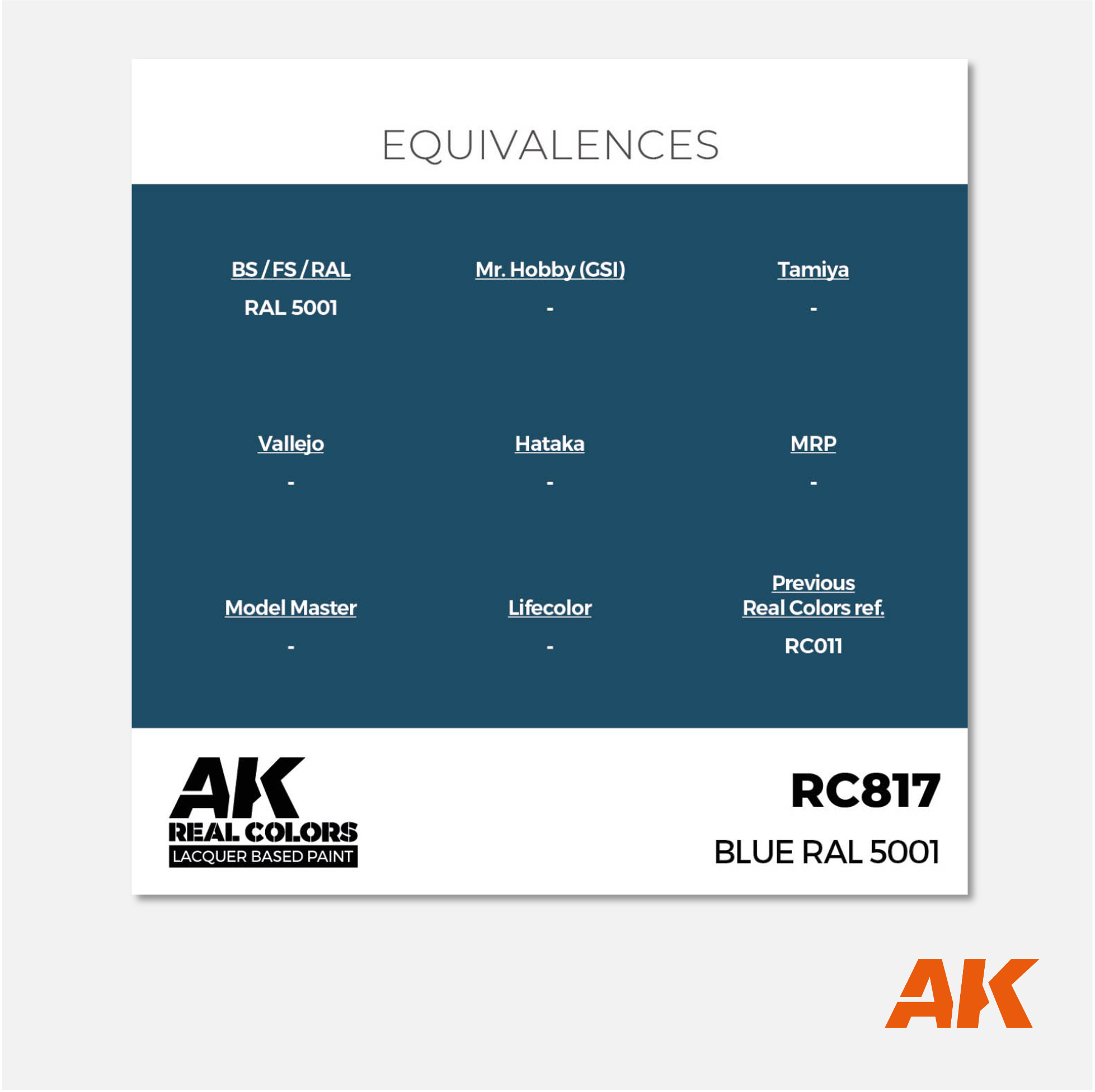 AK Interactive - Real Colors Lacquer Based Paint - Blue RAL 5001 - RC817 - Gothaforce