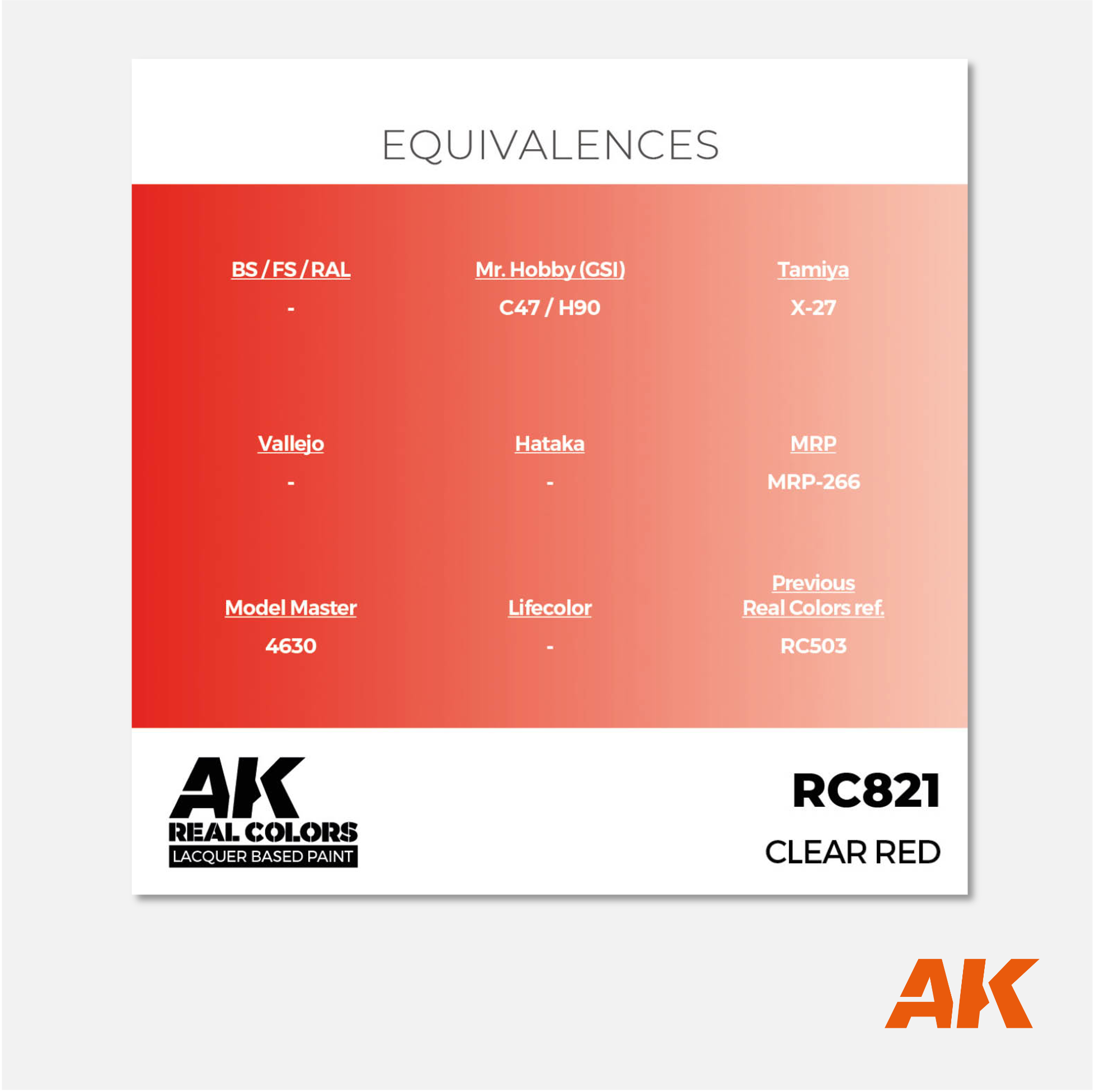 AK Interactive - Real Colors Lacquer Based Paint - Clear Red - RC821 - Gothaforce