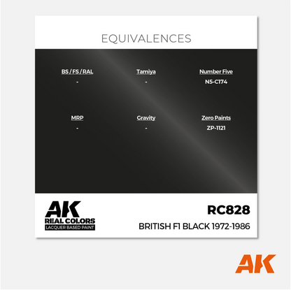 AK Interactive - Real Colors Lacquer Based Paint - British F1 Black 1972-1986 - RC828 - Gothaforce