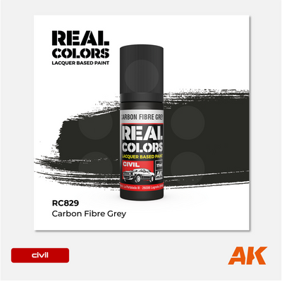 AK Interactive - Real Colors Lacquer Based Paint - Carbon Fibre Grey - RC829 - Gothaforce