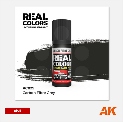 AK Interactive - Real Colors Lacquer Based Paint - Carbon Fibre Grey - RC829 - Gothaforce