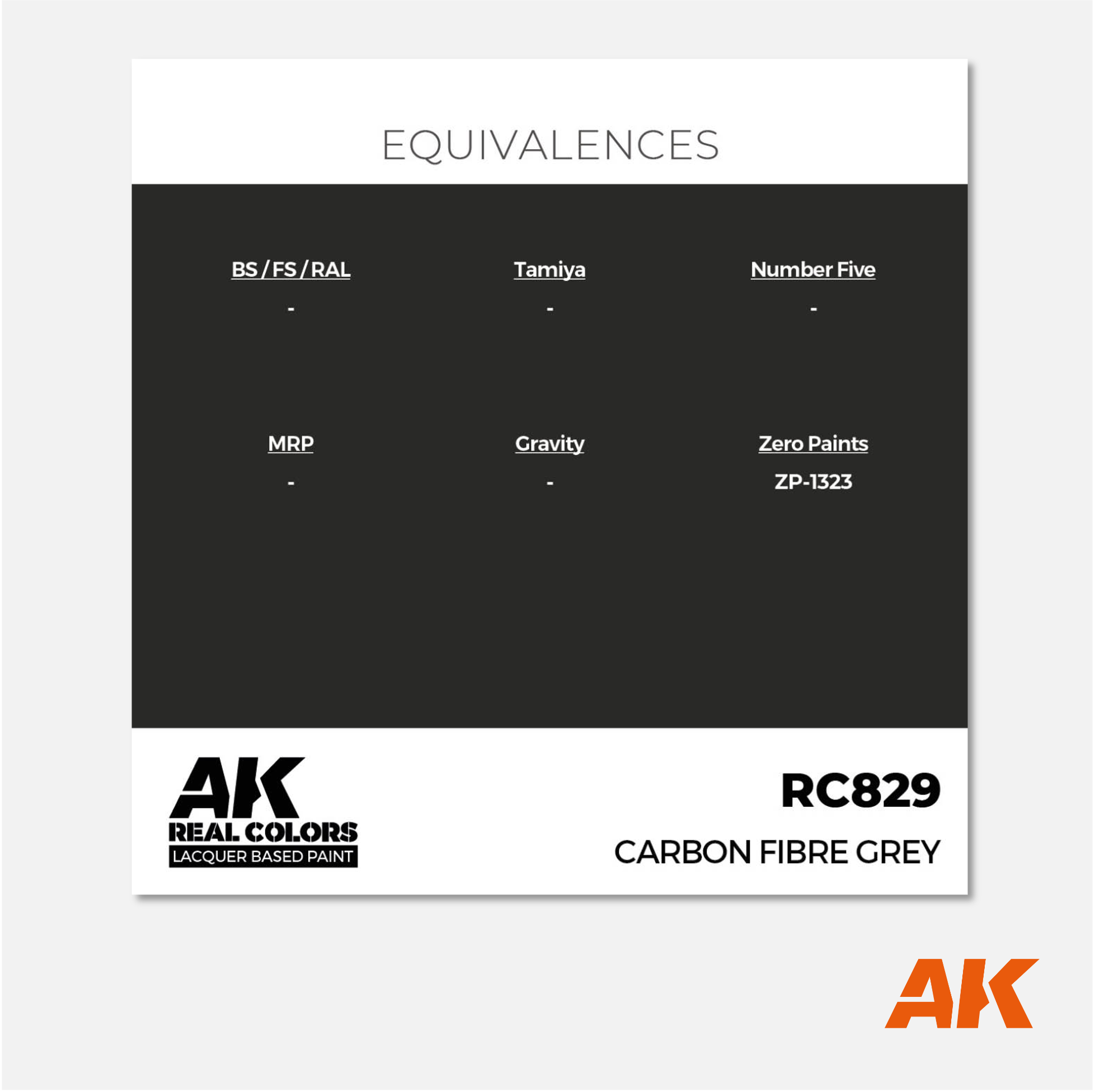 AK Interactive - Real Colors Lacquer Based Paint - Carbon Fibre Grey - RC829 - Gothaforce