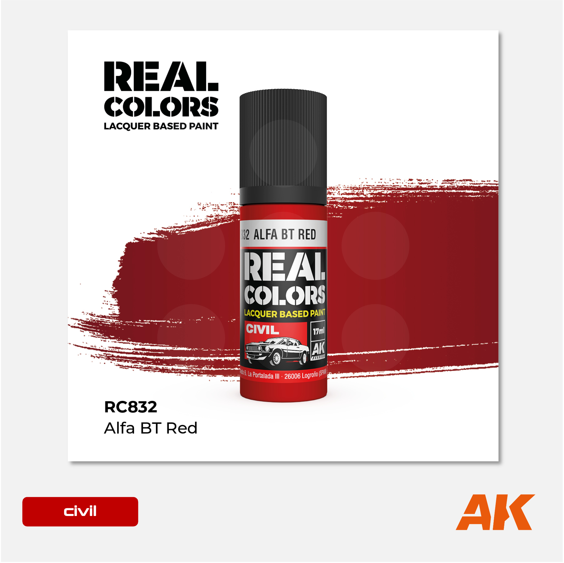AK Interactive - Real Colors Lacquer Based Paint - Alfa BT Red - RC832 - Gothaforce