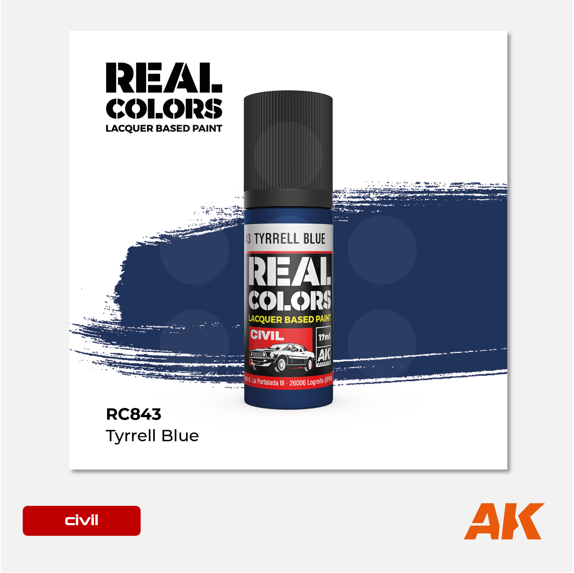 AK Interactive - Real Colors Lacquer Based Paint - Tyrrell Blue - RC843 - Gothaforce