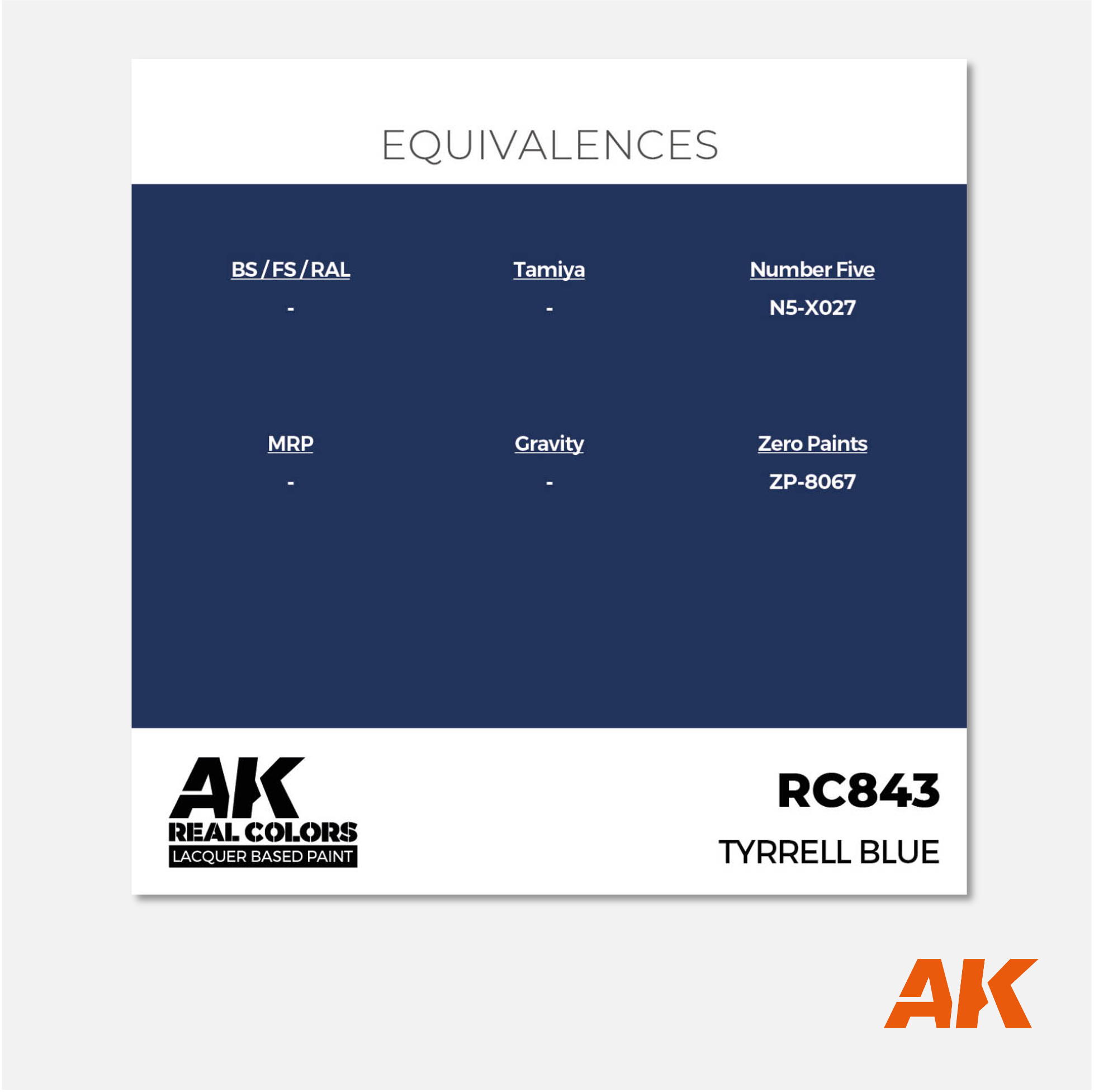 AK Interactive - Real Colors Lacquer Based Paint - Tyrrell Blue - RC843 - Gothaforce