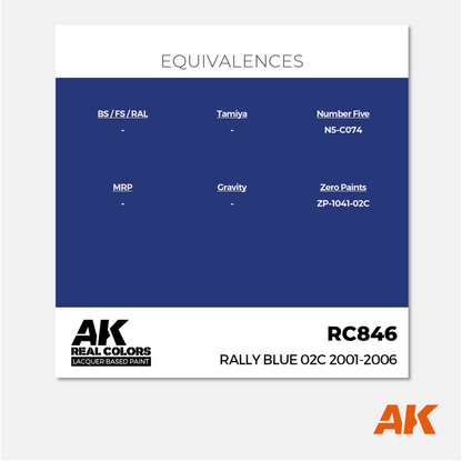 AK Interactive - Real Colors Lacquer Based Paint - Rally Blue 02C 2001-2006 - RC846 - Gothaforce