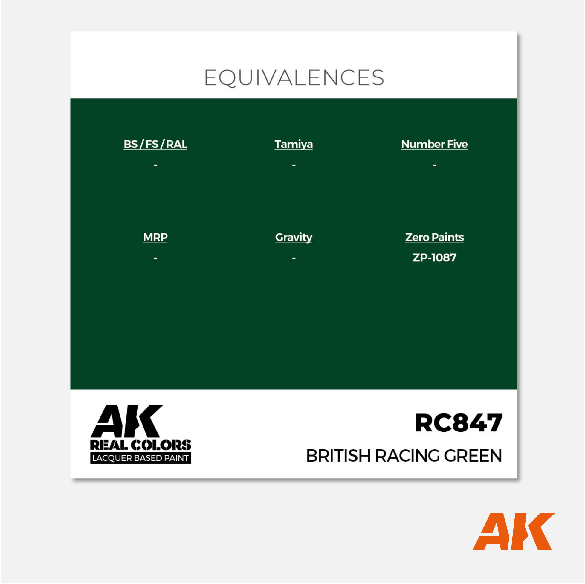 AK Interactive - Real Colors Lacquer Based Paint - British Racing Green - RC847 - Gothaforce