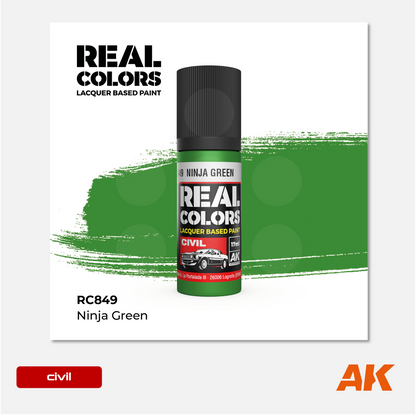 AK Interactive - Real Colors Lacquer Based Paint - Ninja Green - RC849 - Gothaforce