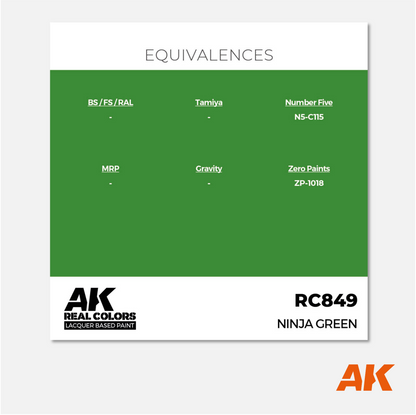 AK Interactive - Real Colors Lacquer Based Paint - Ninja Green - RC849 - Gothaforce