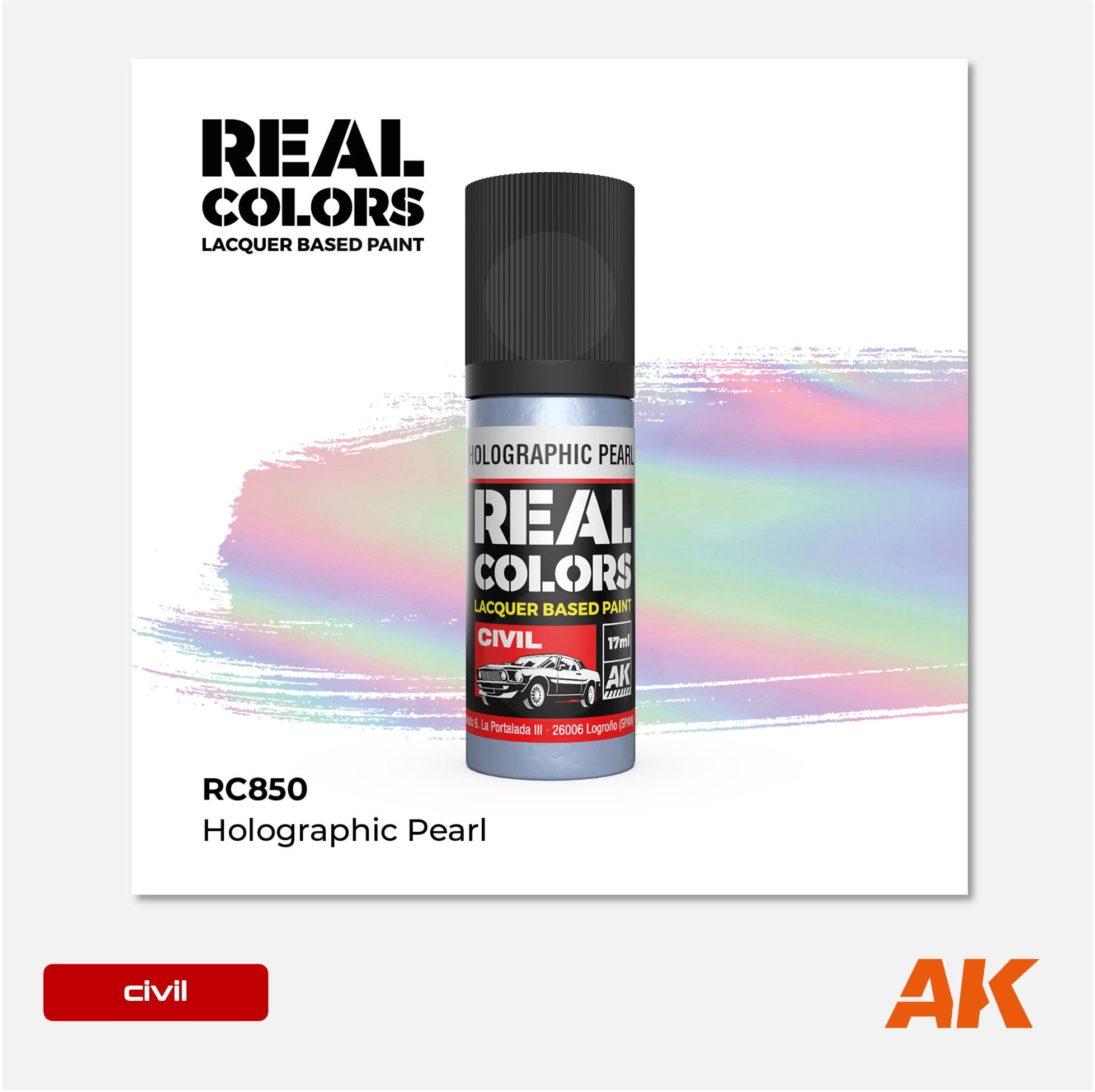 AK Interactive - Real Colors Lacquer Based Paint - Hoplographic Pearl - RC850 - Gothaforce
