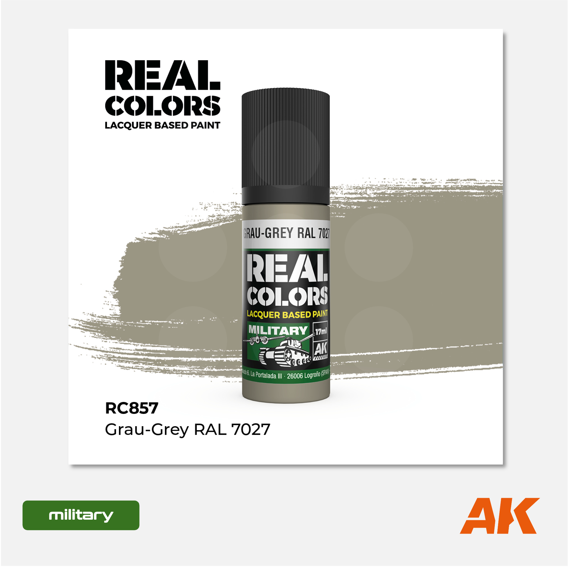 AK Interactive - Real Colors Lacquer Based Paint - Grau-Grey RAL 7027 - RC857 - Gothaforce