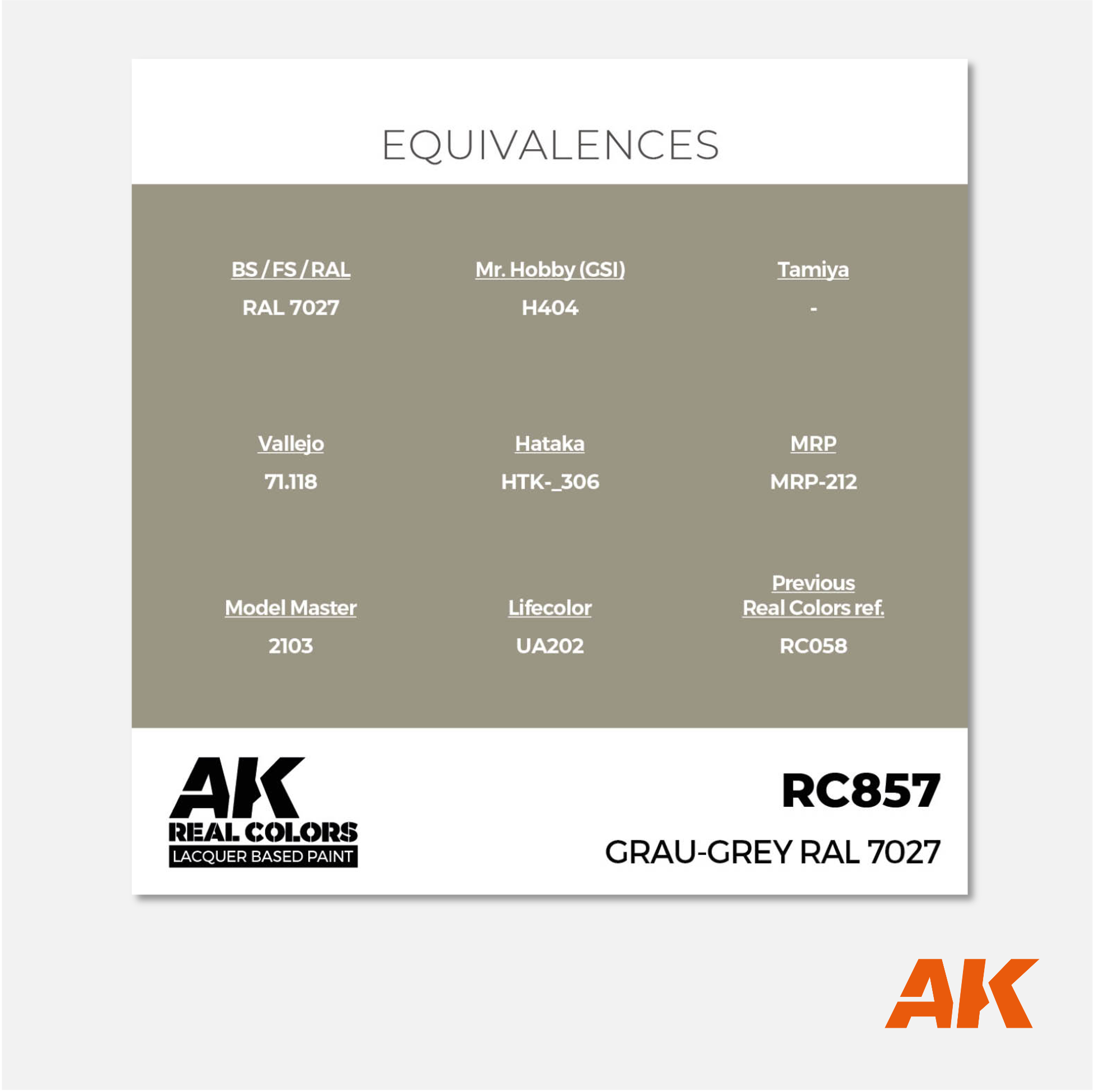 AK Interactive - Real Colors Lacquer Based Paint - Grau-Grey RAL 7027 - RC857 - Gothaforce