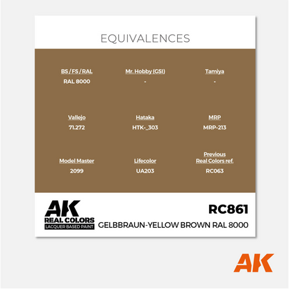AK Interactive - Real Colors Lacquer Based Paint - Gelbbraun-Yellow Brown RAL 8000 - RC861 - Gothaforce