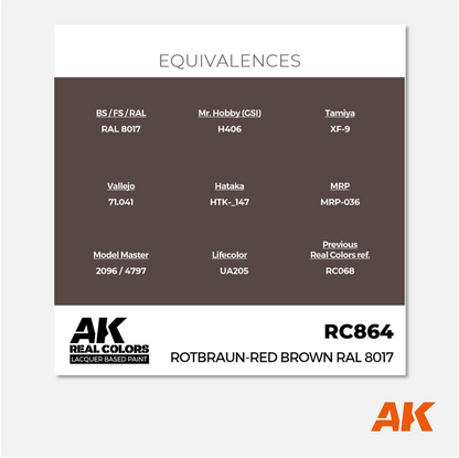 AK Interactive - Real Colors Lacquer Based Paint - Rotbraun-Red Brown RAL 8017 - RC864 - Gothaforce