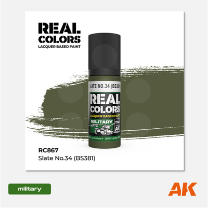 AK Interactive - Real Colors Lacquer Based Paint - Slate N°34 (BS381) - RC867 - Gothaforce