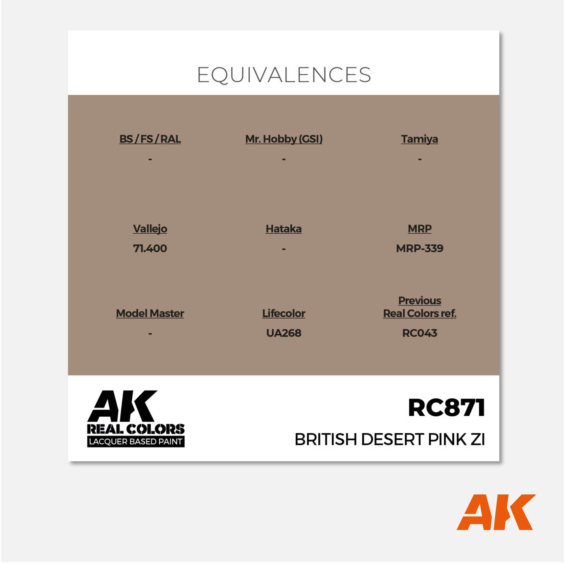 AK Interactive - Real Colors Lacquer Based Paint - British Desert Pink ZI - RC871 - Gothaforce