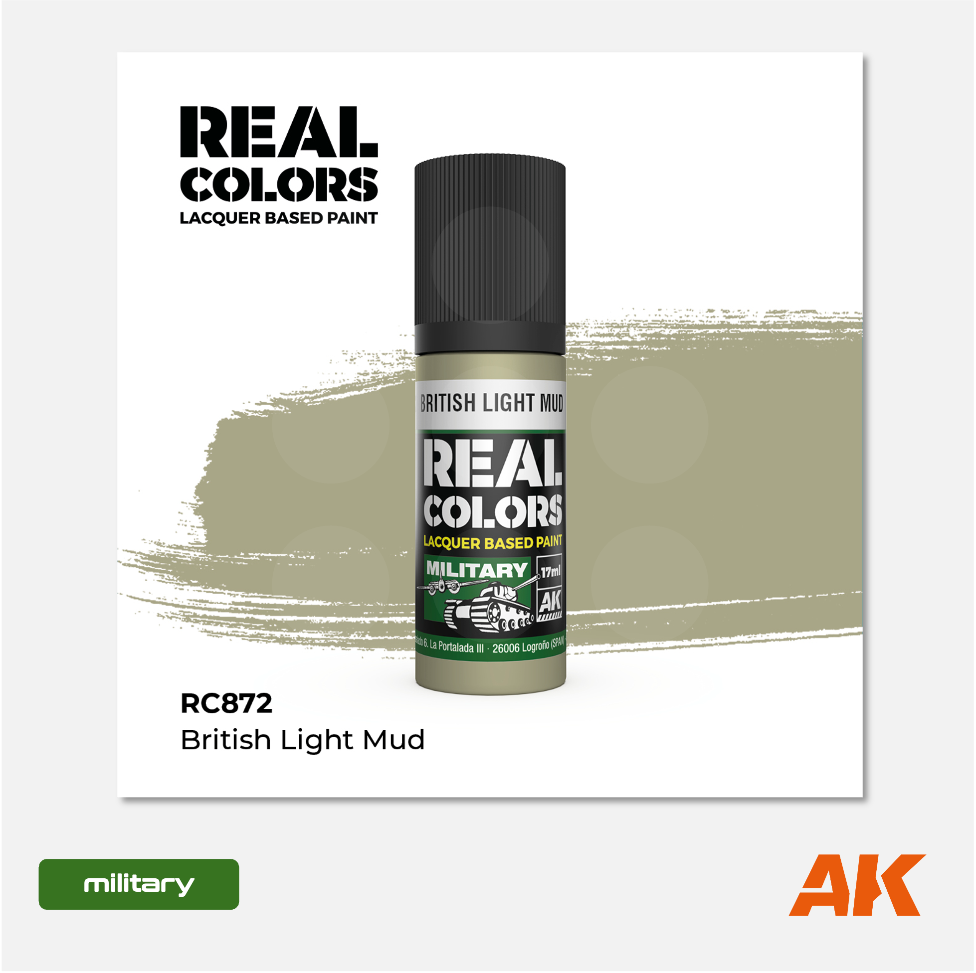 AK Interactive - Real Colors Lacquer Based Paint - British Light Mud - RC872 - Gothaforce