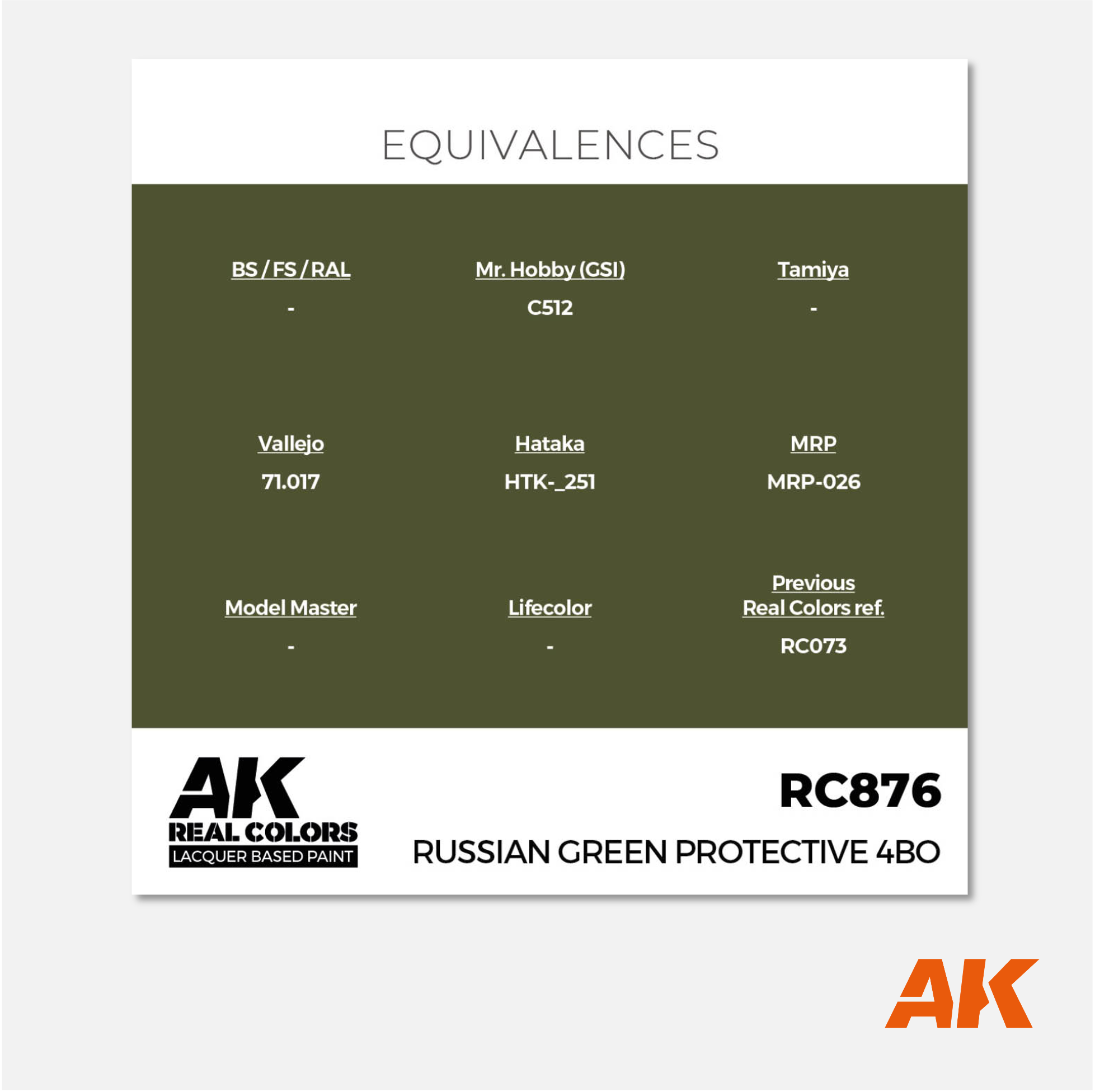 AK Interactive - Real Colors Lacquer Based Paint - Russian Green Protective 4BO - RC876 - Gothaforce