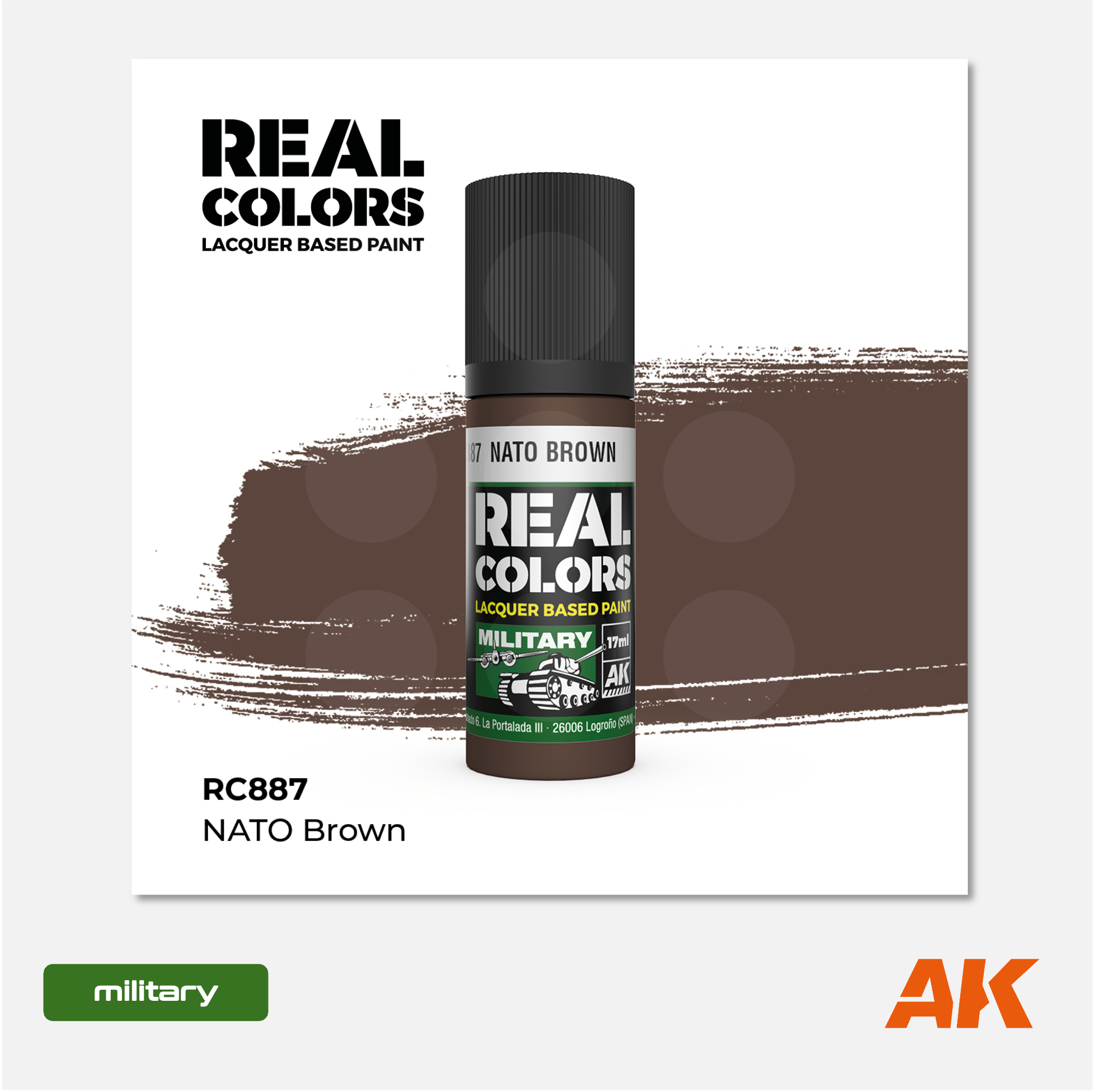 AK Interactive - Real Colors Lacquer Based Paint - NATO Brown - RC887 - Gothaforce