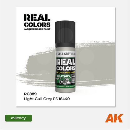 AK Interactive - Real Colors Lacquer Based Paint - Light Gull Grey FS 16440 - RC889 - Gothaforce