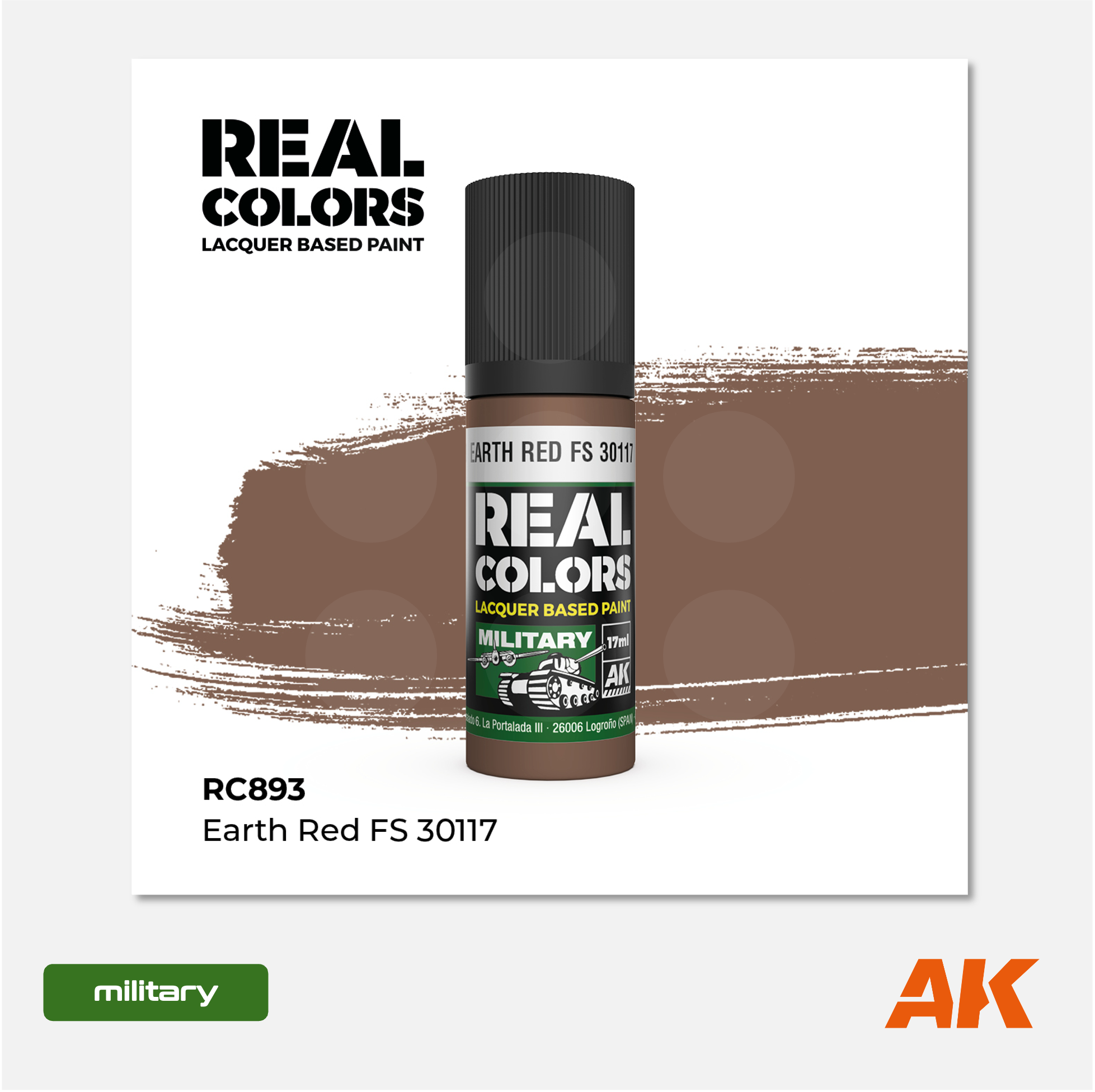AK Interactive - Real Colors Lacquer Based Paint - Earth Red FS 30117 - RC893 - Gothaforce