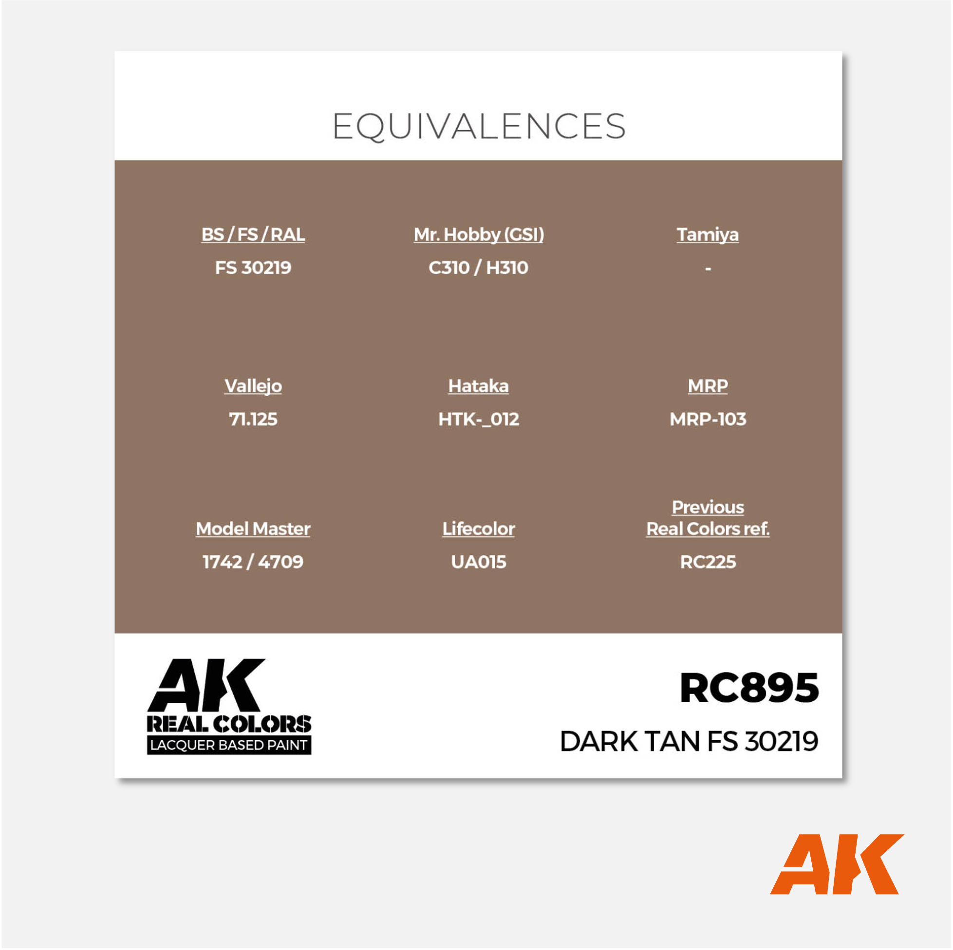 AK Interactive - Real Colors Lacquer Based Paint - Dark Tan FS 30219 - RC895 - Gothaforce