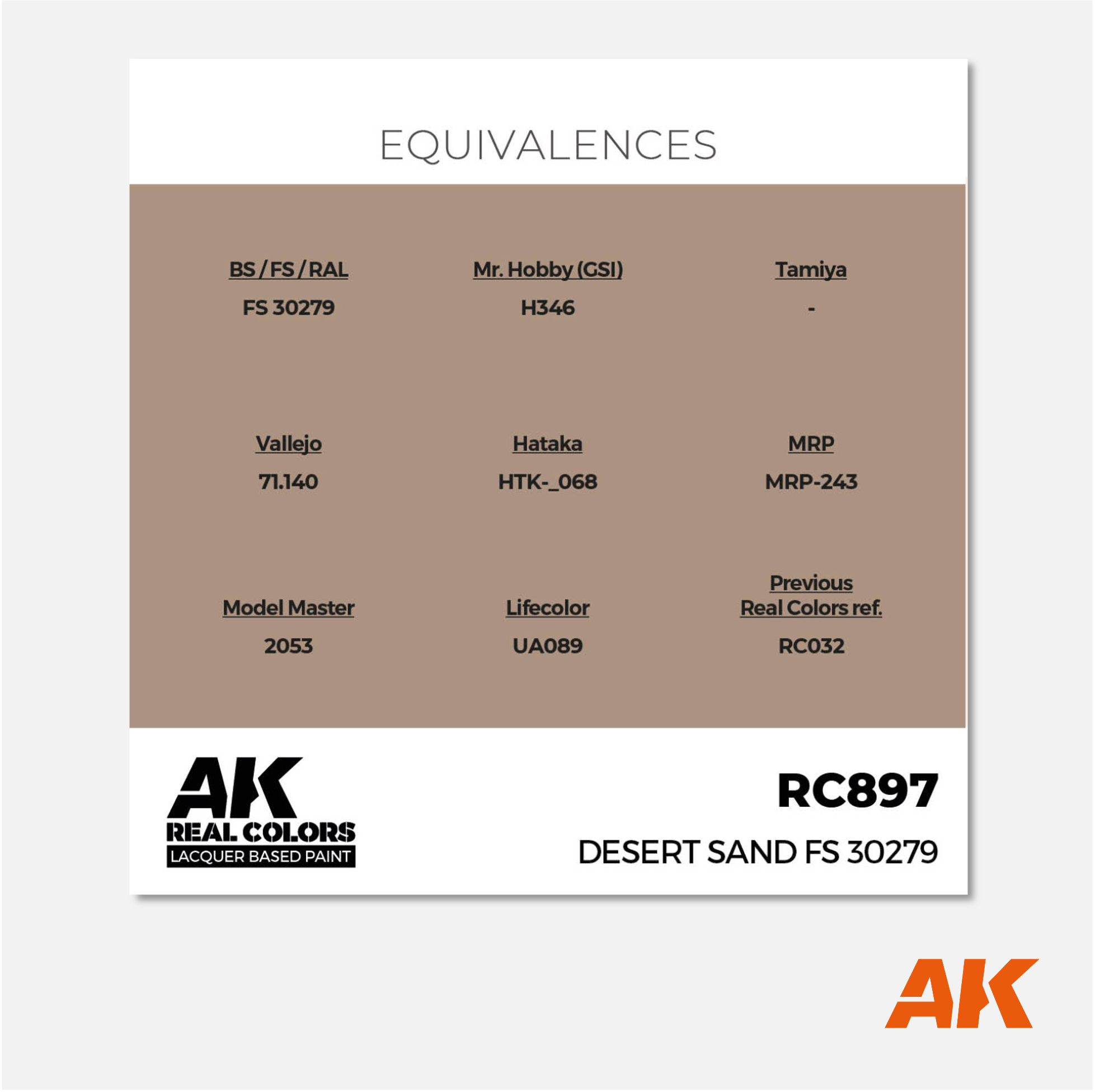 AK Interactive - Real Colors Lacquer Based Paint - Desert Sand FS 30279 - RC897 - Gothaforce