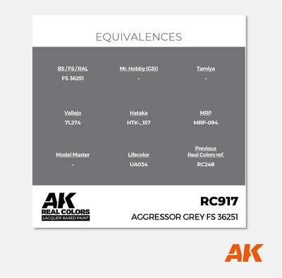 AK Interactive - Real Colors Lacquer Based Paint - Aggressor Grey FS 36251 - RC917 - Gothaforce