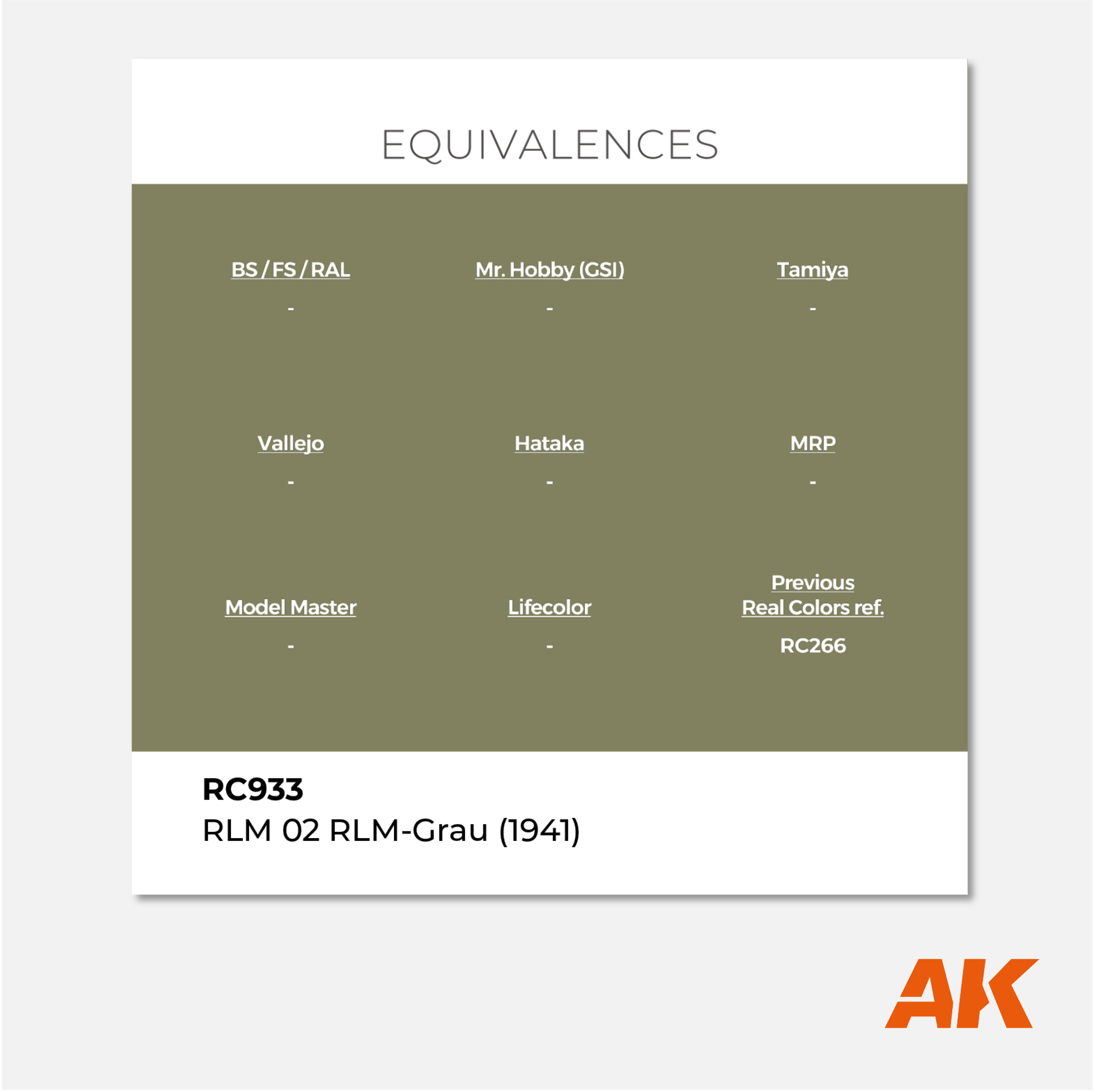 AK Real Colors - RLM 02 RLM-GRAU (1941)