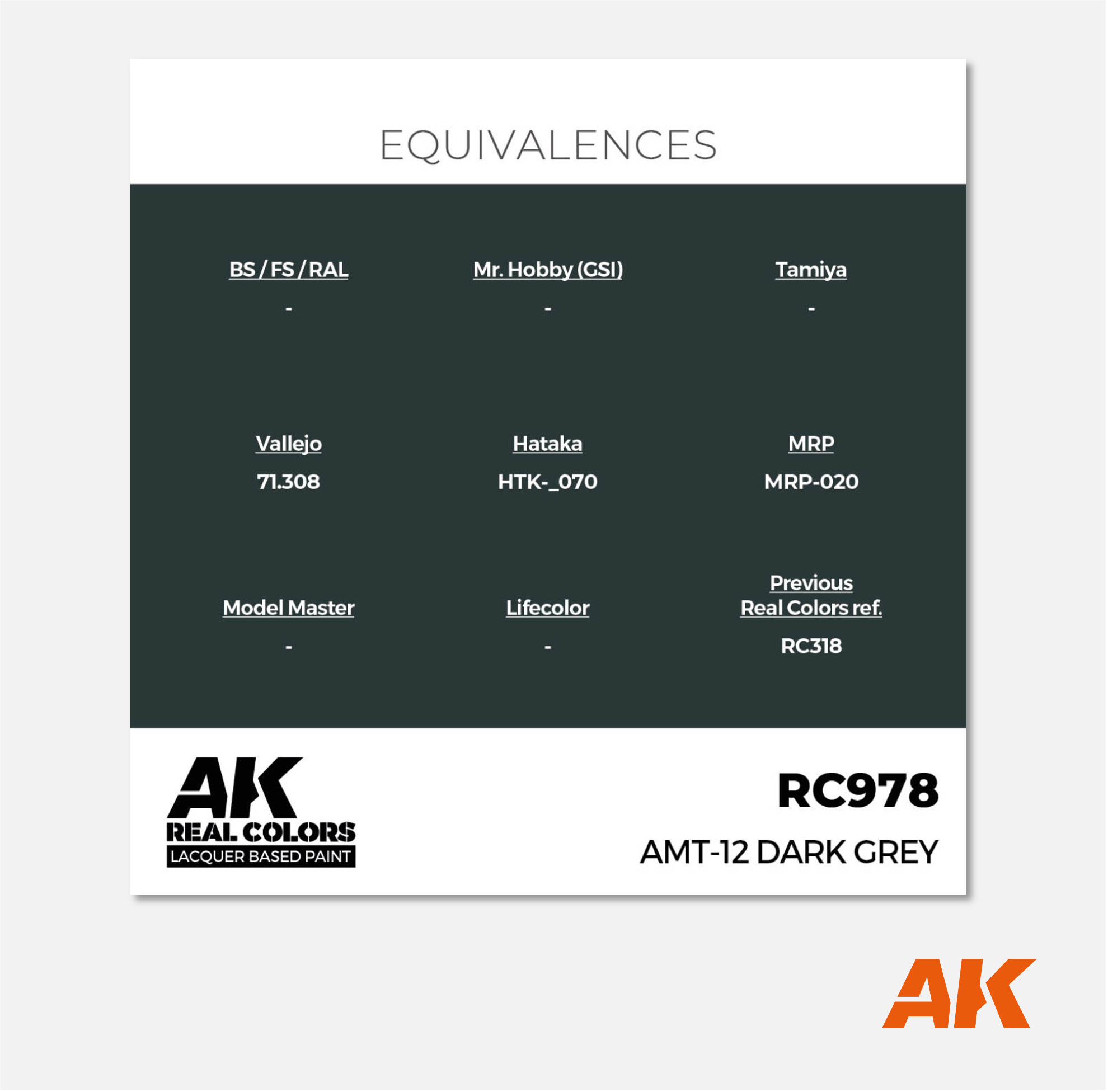 AK Real Colors - AMT-12 Dark Grey
