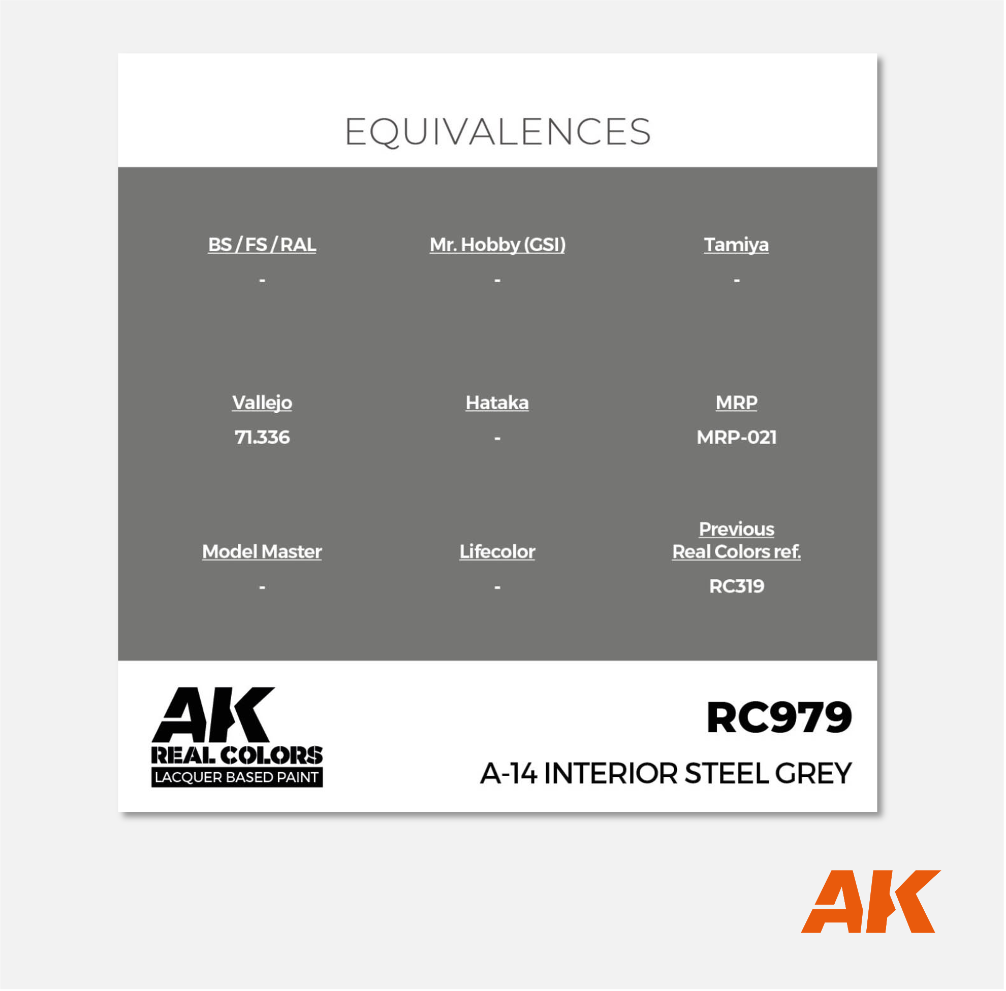 AK Real Colors - A-14 Interior Steel Grey