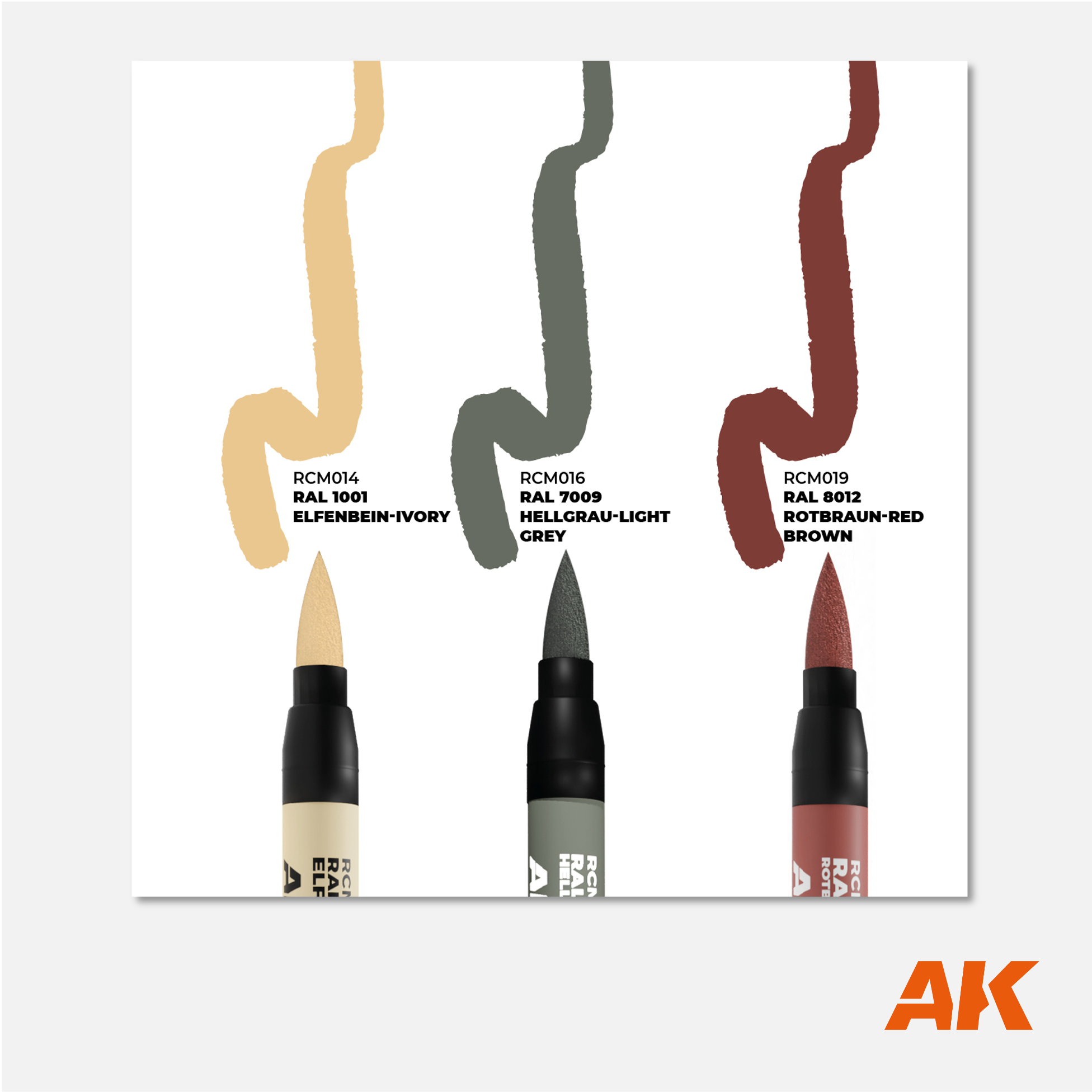 AK Interactive Real Colors Markers Set - German Tank Interior Colors - RCM107 - Gothaforce