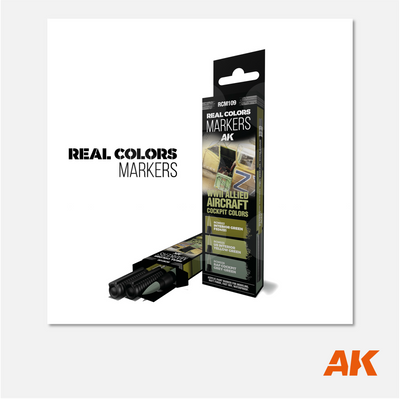 AK Interactive Real Colors Markers Set - WWII Allied Aircraft Cockpit Colors - RCM109 - Gothaforce