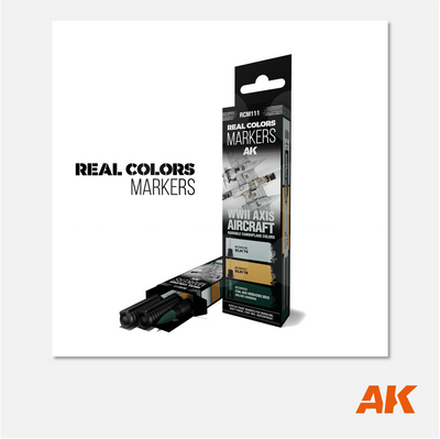 AK Interactive Real Colors Markers Set - WWII Axis Aircraft Squiggle Camouflage Colors - RCM111 - Gothaforce