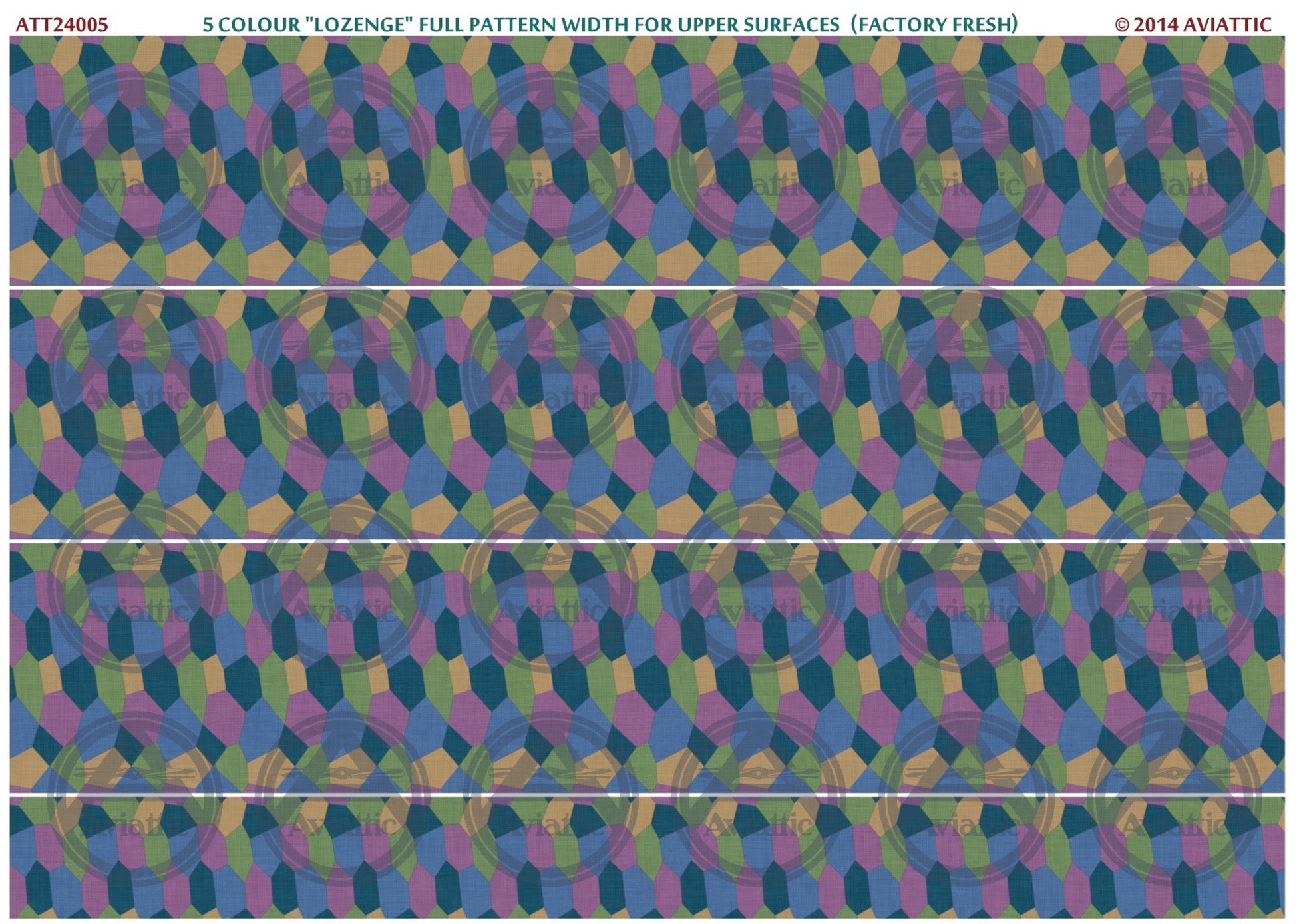 1/24 - 5 colour lozenge - full pattern - upper surfaces - factory fresh ...