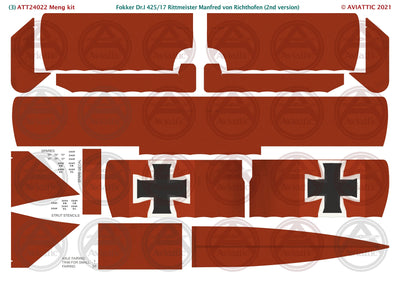 1/24 - Meng - Fokker Dr.I - 425/17 Rittmeister Manfred von Richthofen - 2nd version