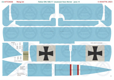 1/24 - Meng - Fokker Dr.I - 588/17 Lt. Hans Werner - Jasta 14