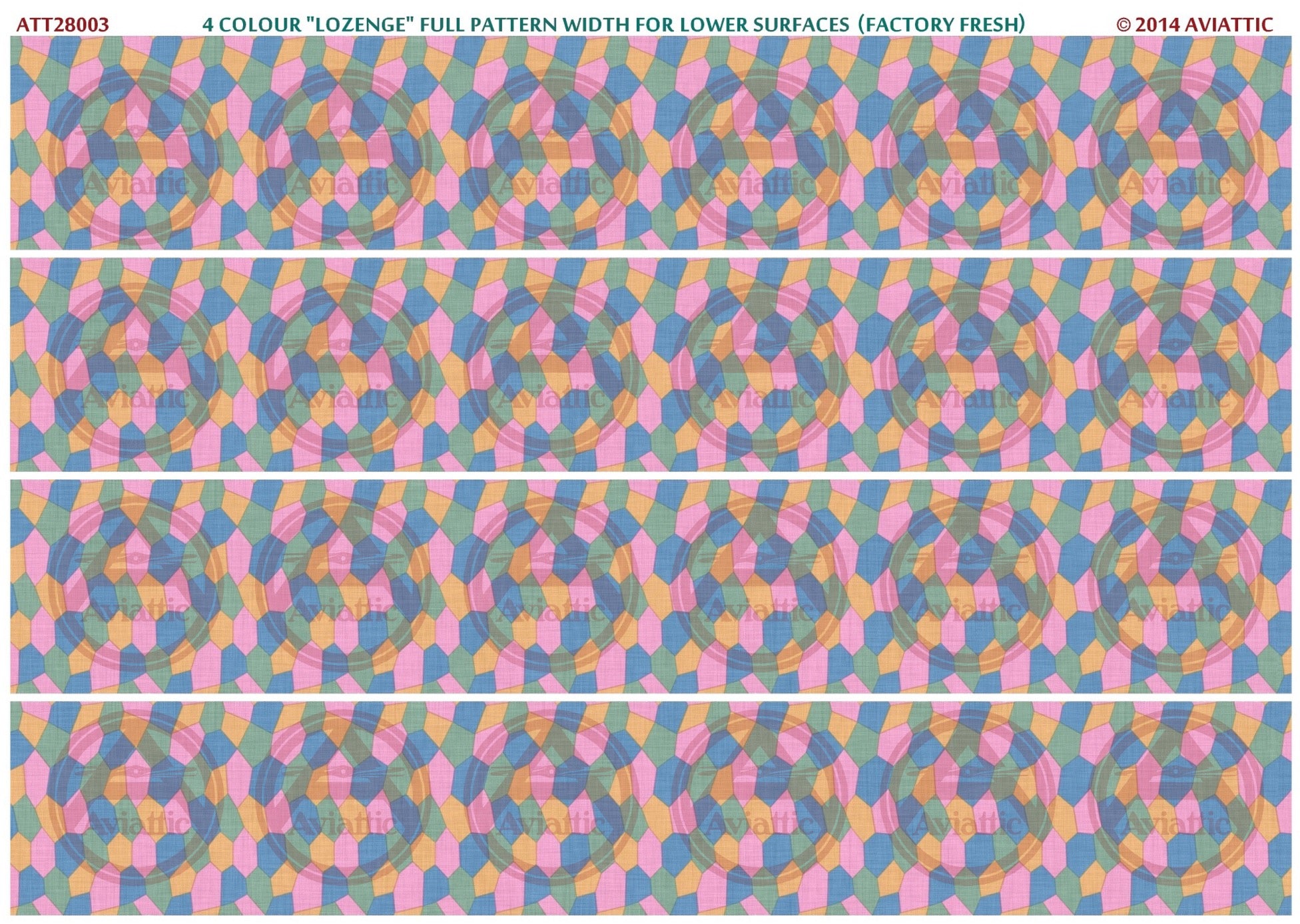 1/28 - 4 colour lozenge - full pattern - lower surfaces - factory fresh