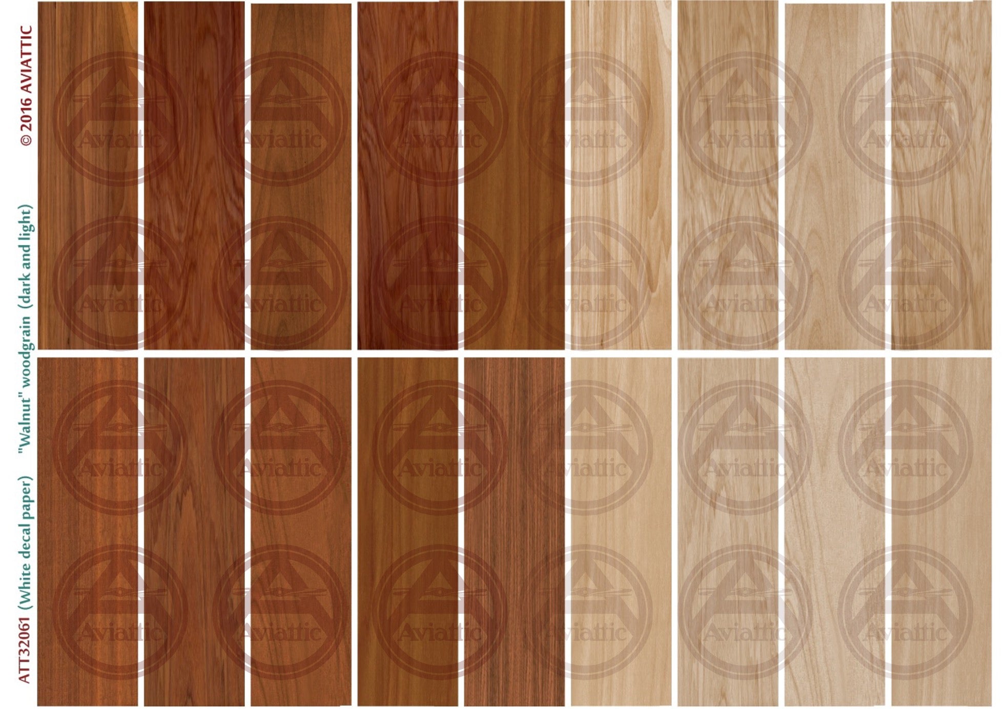 Walnut Woodgrain (white decal paper
