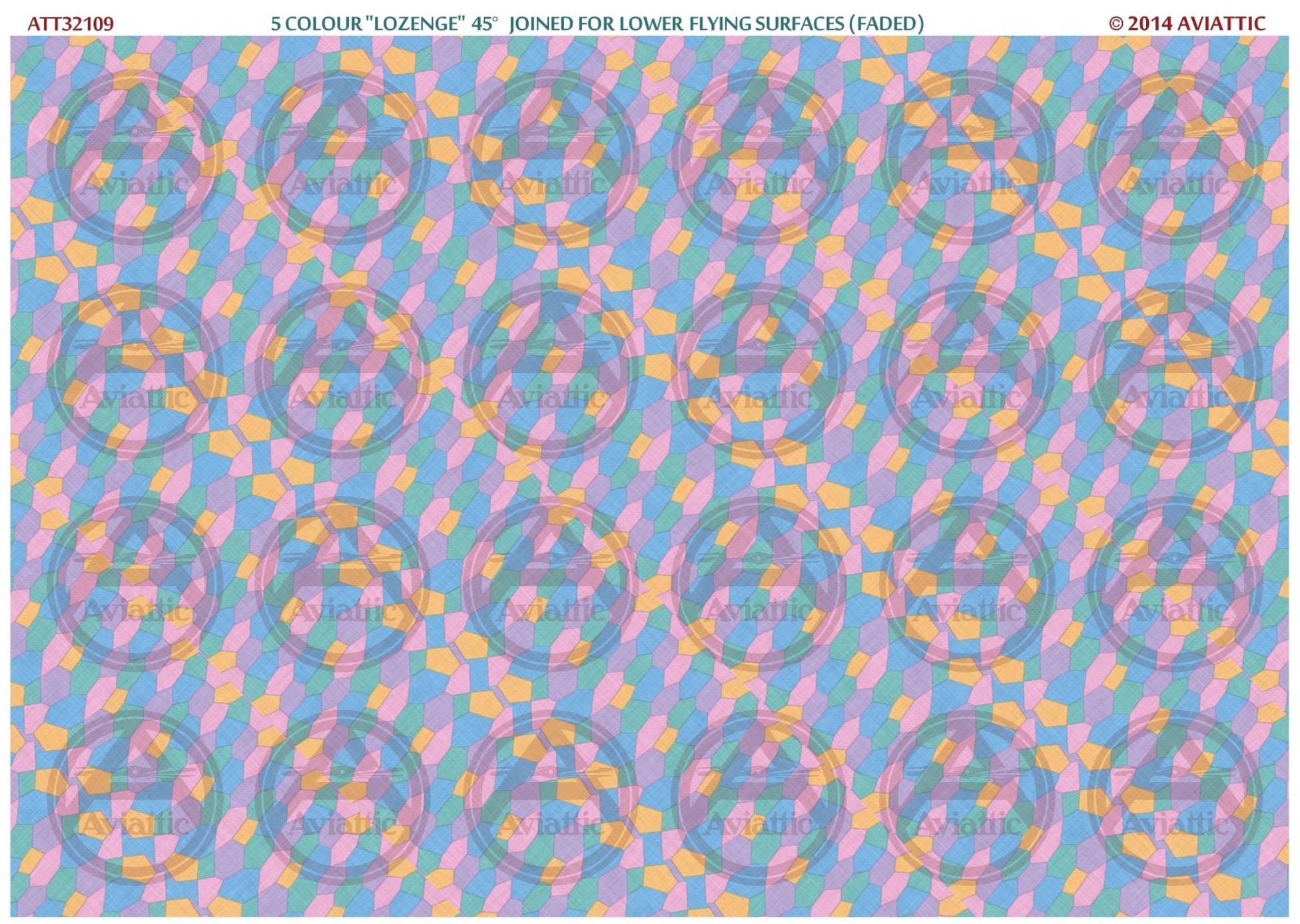 1/32 - 5 colour lozenge 45 degrees - joined - lower flying surfaces - faded