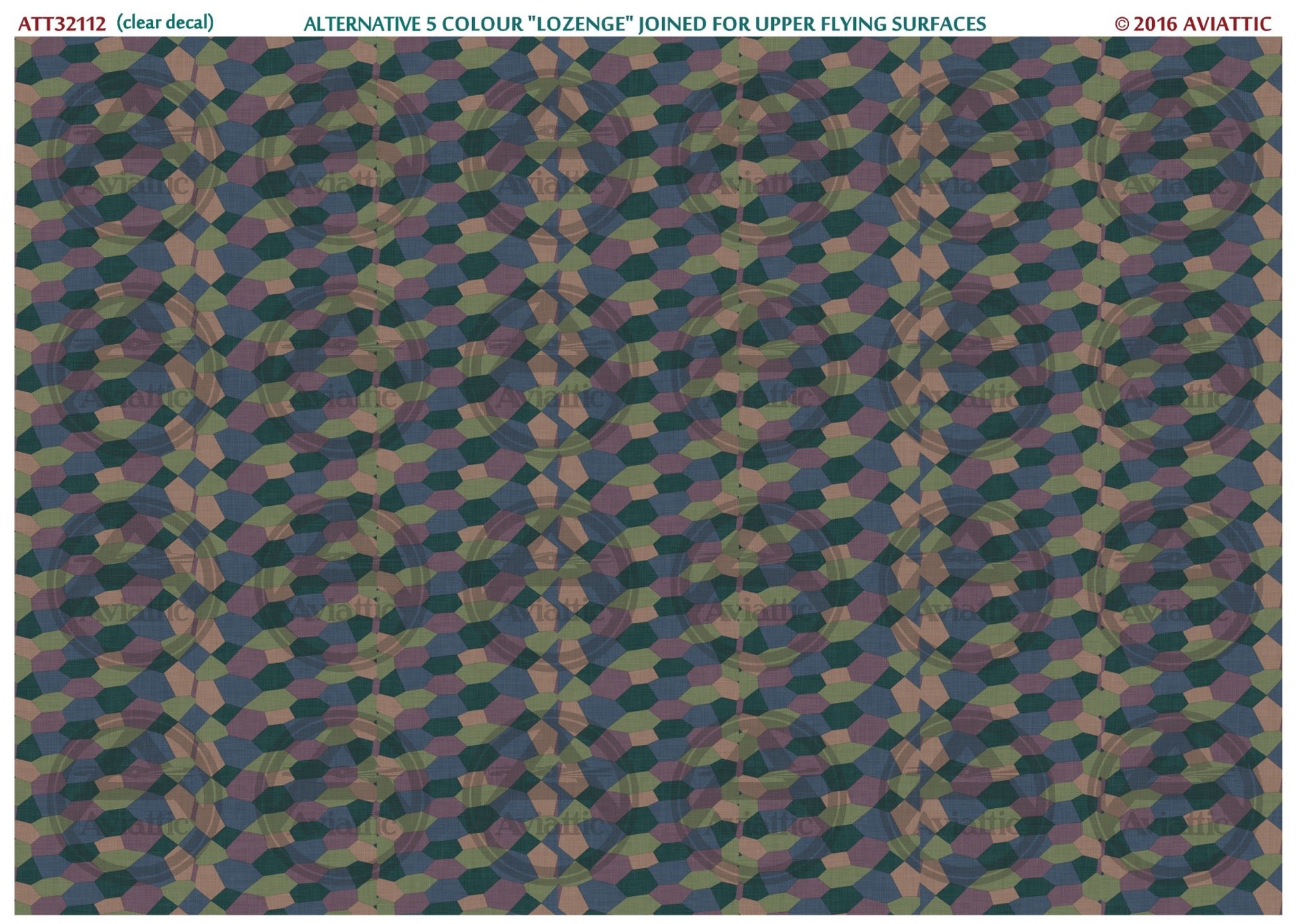 1/21 Alternative 5 Colour Lozenge jopined for upper flying surfaces