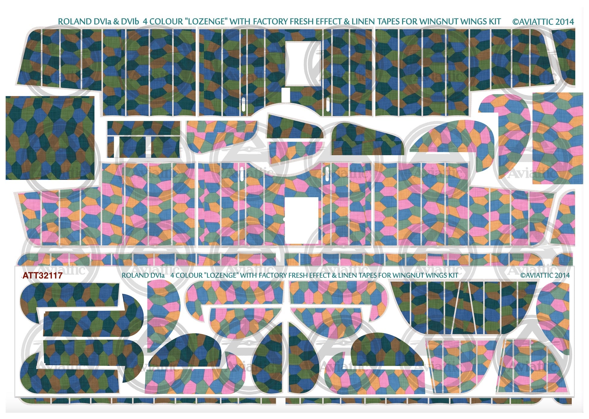1/32 - Wingnut Wings - Roland D.VIa - 4 colour lozenge - linen tapes - factory fresh