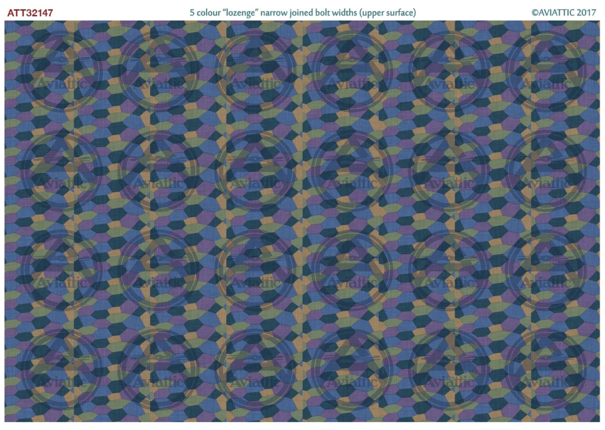 1/32 - 5 colour Lozenge narrow joined bolt widths (upper surface)