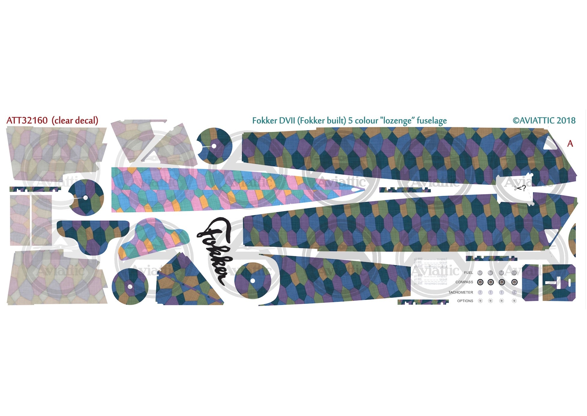 1/32 - Wingnut Wings - Fokker D.VII (Fok) - 5 colour Lozenge Fuselage