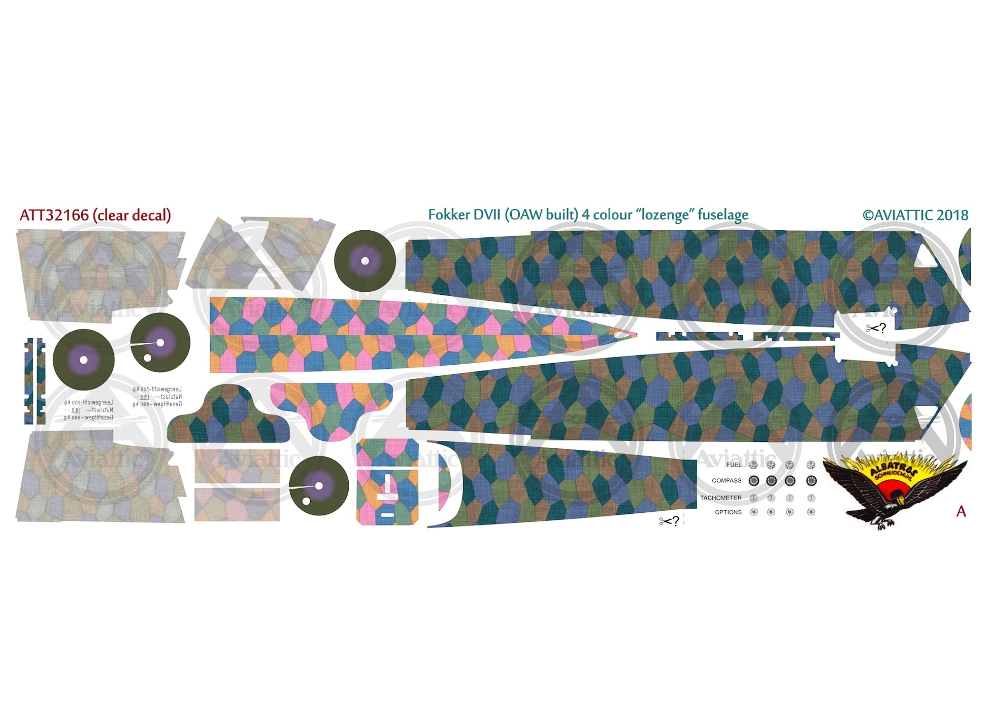 1/32 - Wingnut Wings - Fokker D.VII (OAW) - 4 colour lozenge fuselage