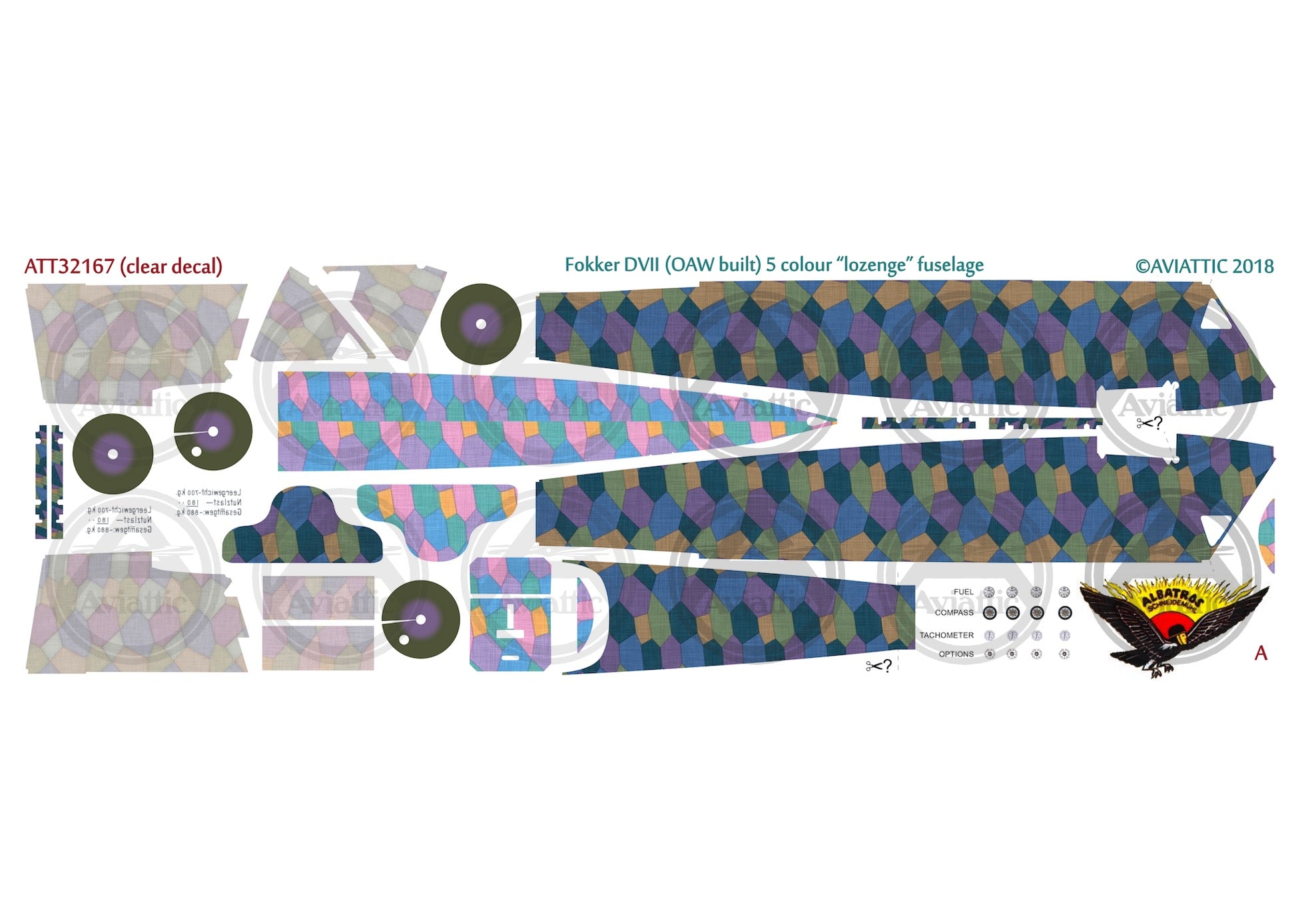 1/32 - Wingnut Wings - Fokker D.VII (OAW) - 5 colour lozenge fuselage